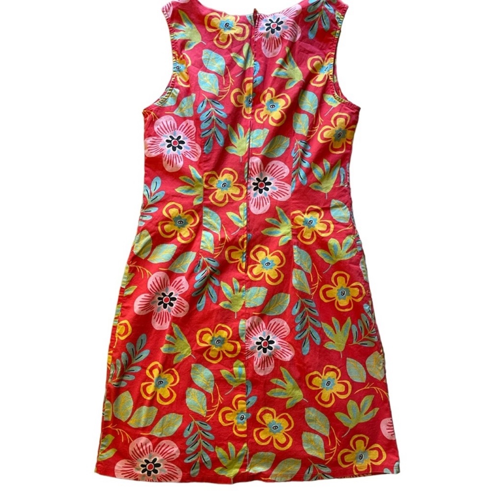 California Concepts Red Floral Vintage Retro Shift Dress Size 11 - Picture 3 of 5